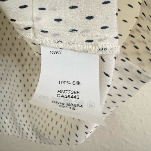 Madewell Incline Silk Black White Dot Print Tank Top - Picture 5 of 7